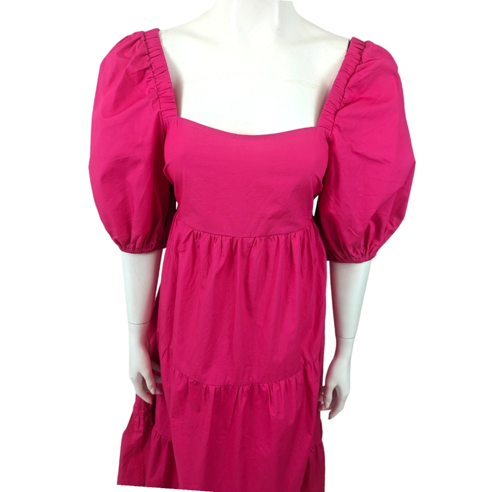 Minkpink Yasamin Tiered Midi Dress NEW Womens Small Barbiecore Revolve Pink - Picture 2 of 10